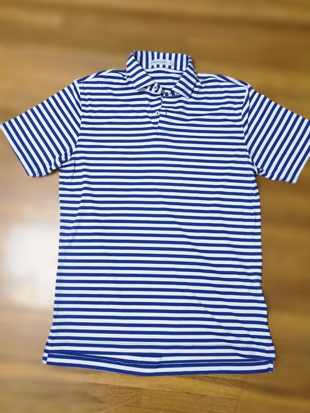 Kids Blue & White Striped Polo Shirt
